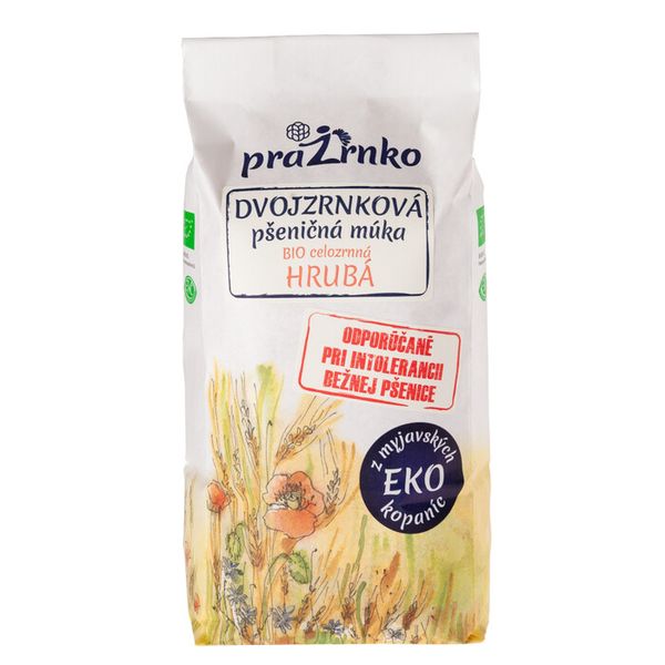 Dvouzrnková mouka celozrnná hrubá BIO 1kg Prazrnko