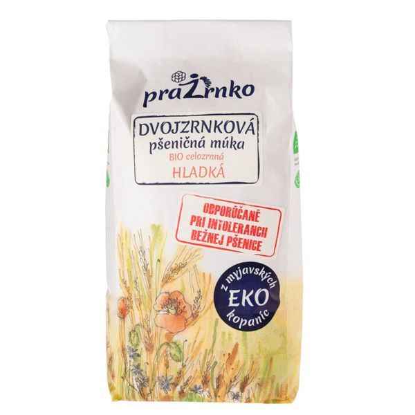 Dvouzrnková mouka celozrnná hladká BIO 1kg Prazrnko