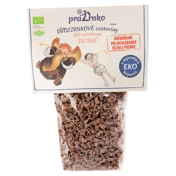 Dvouzrnkové těstoviny dětské celozrnné BIO 350g Prazrnko