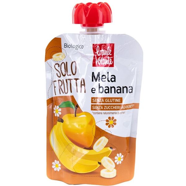 Jablko a banán - ovocná kapsička Solo Frutta BIO 100g Baule Volante