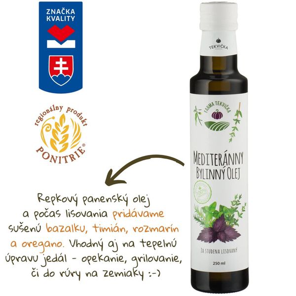 Mediteránní bylinný olej 250ml Farma Tekvička