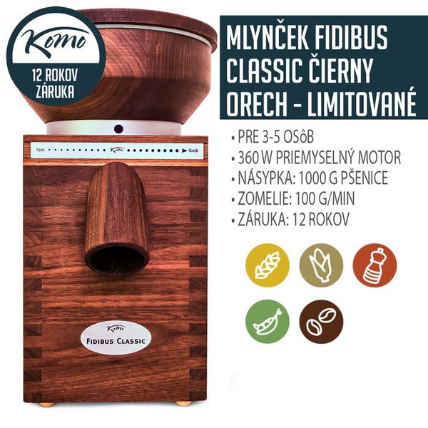 Mlýnek Fidibus Classic černý ořech 360W KoMo