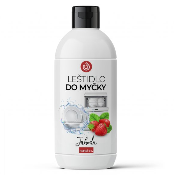 Přírodní jahodový leštidlo do myčky nádobí 500ml nanolab